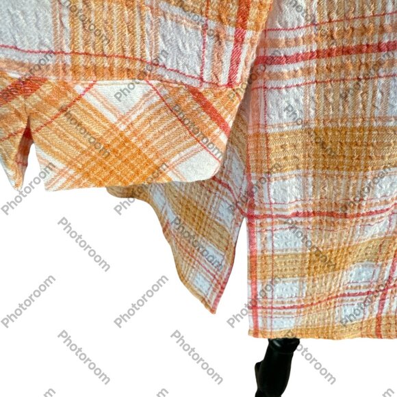 Susan Graver Multicolor Plaid Medium 3/4 Sleeve Button Shirt with Pockets - Picture 3 of 6